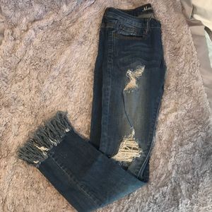 Machine Distressed Jeans